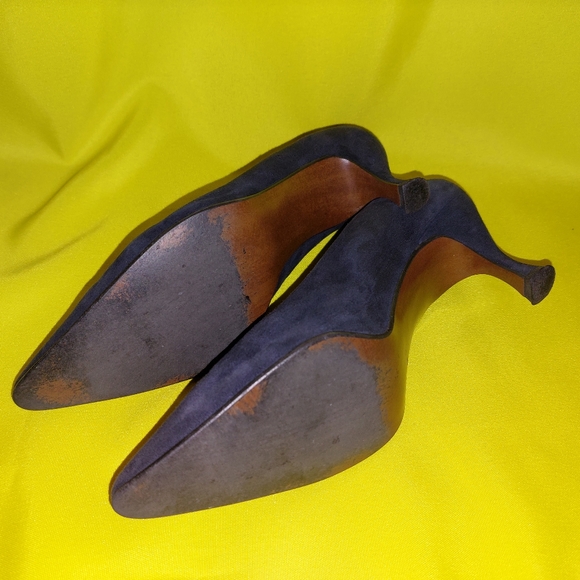 Vintage Real Suede Women Shoes Dark Blue Bravo Browns Spain - Picture 8 of 8